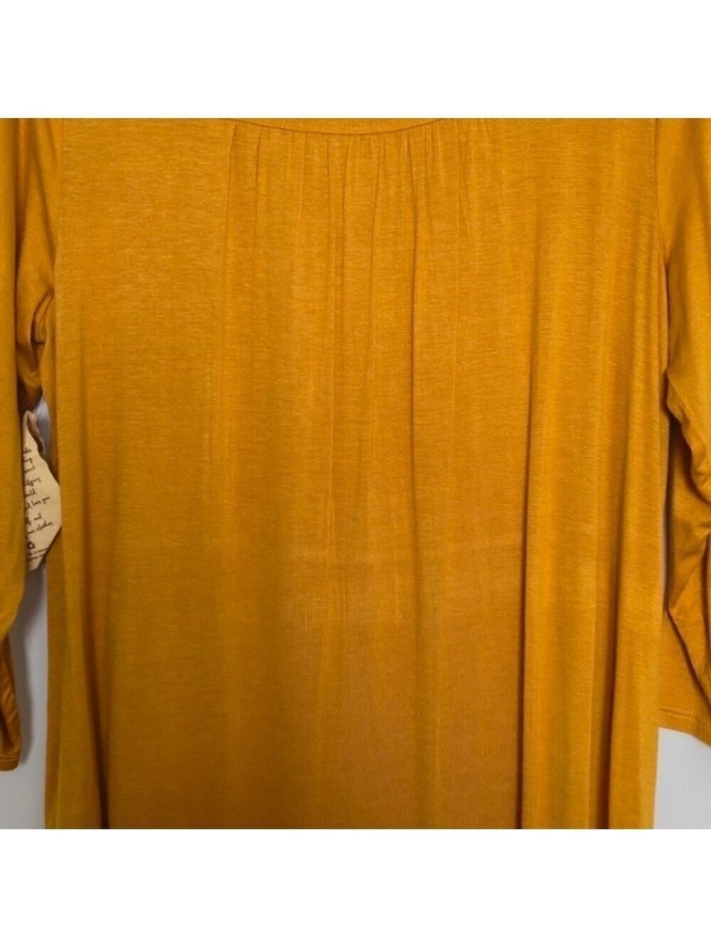 ONE WORLD TUNIC TOP WOMENS GOLD MUSTARD YELLOW EMBROIDERED SIZE XL NWT - Picture 7 of 10